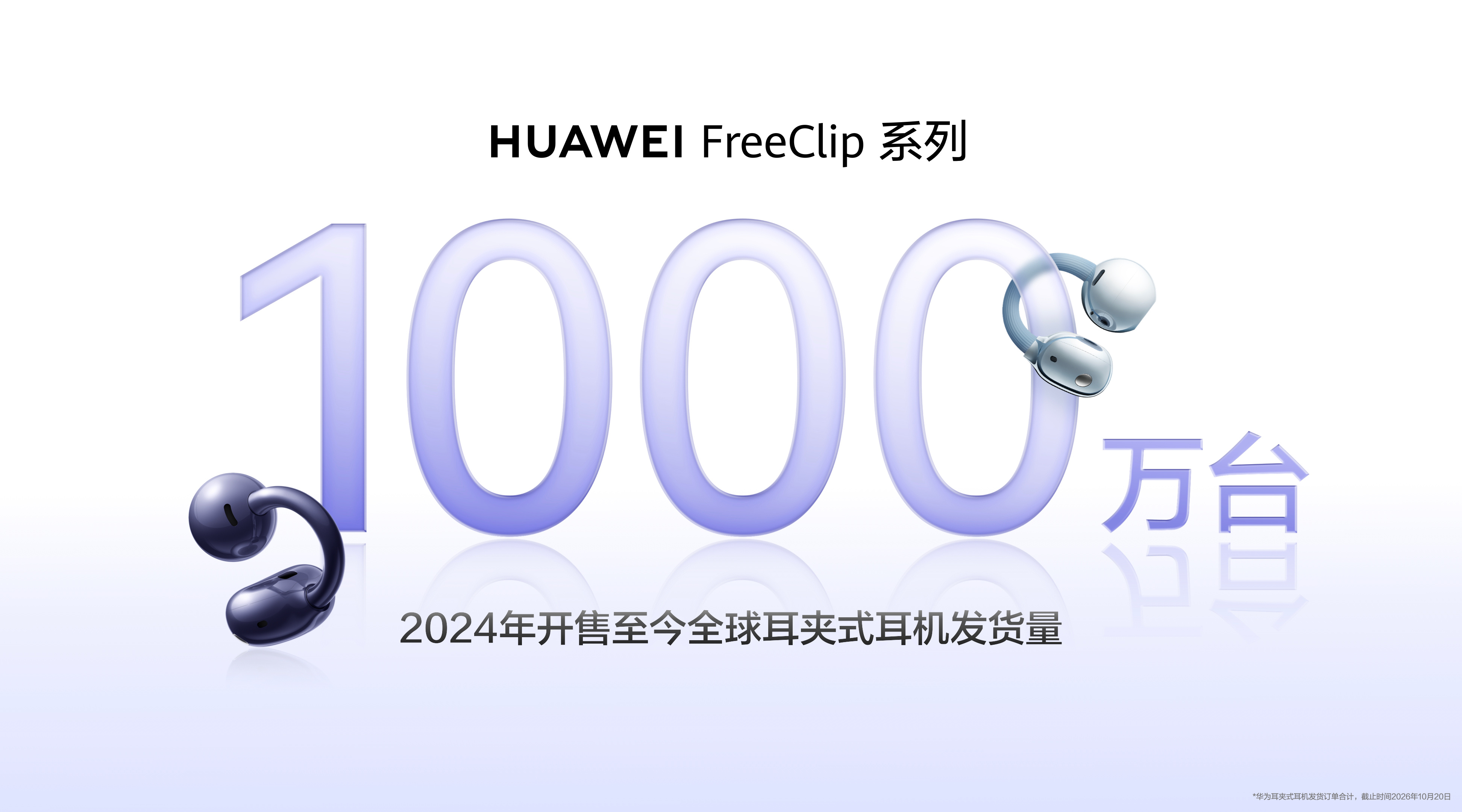 华为发布华为FreeClip 2 耳夹耳机潮玩拼色。产品从波普艺术中获得启发，以