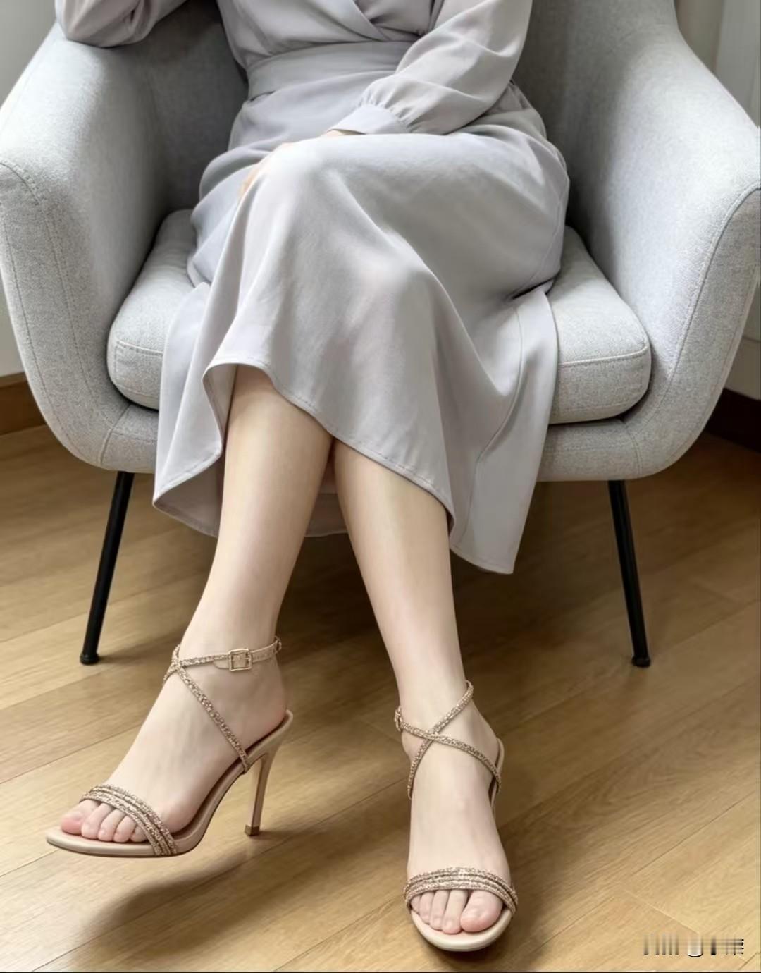 穿裙子配什么鞋子好看?
温柔长裙搭配细钻高跟凉鞋，雅致大方，轻松拉满优雅氛围感。