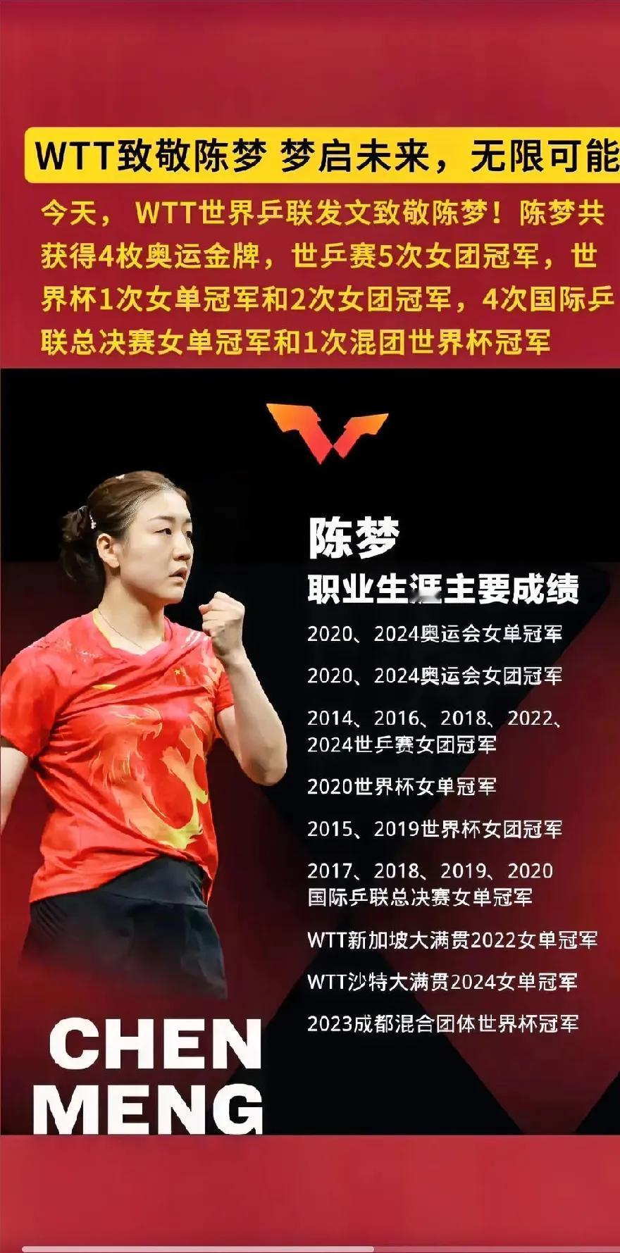 亲爱的网民朋友们，如今我们能看到陈梦在赛场上的拼搏与成就，就拿巴黎奥运会来说，她