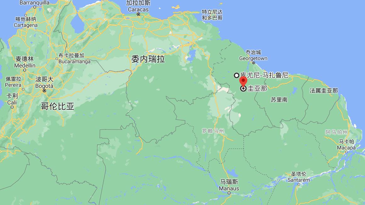 圭亚那国防军一架贝尔412型直升机，在距离委内瑞拉边境30公里位置坠毁。圭亚那已