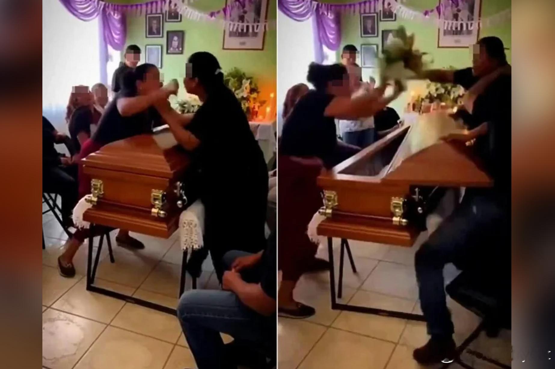丧礼现场失控！妻子与“第三者”灵堂冲突 棺材被掀遗体外露海外新鲜事 近日，一段发