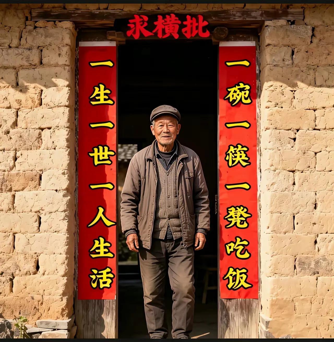 对联写了666天，求哪位高手给对联出个横批。坐等高人指点
上联：一碗一筷一凳吃饭