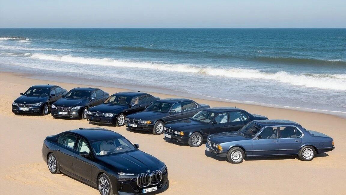 新老7系同框，哪款才是最美7系？历代宝马7系跨越半个世纪同框，从初代E23的方正