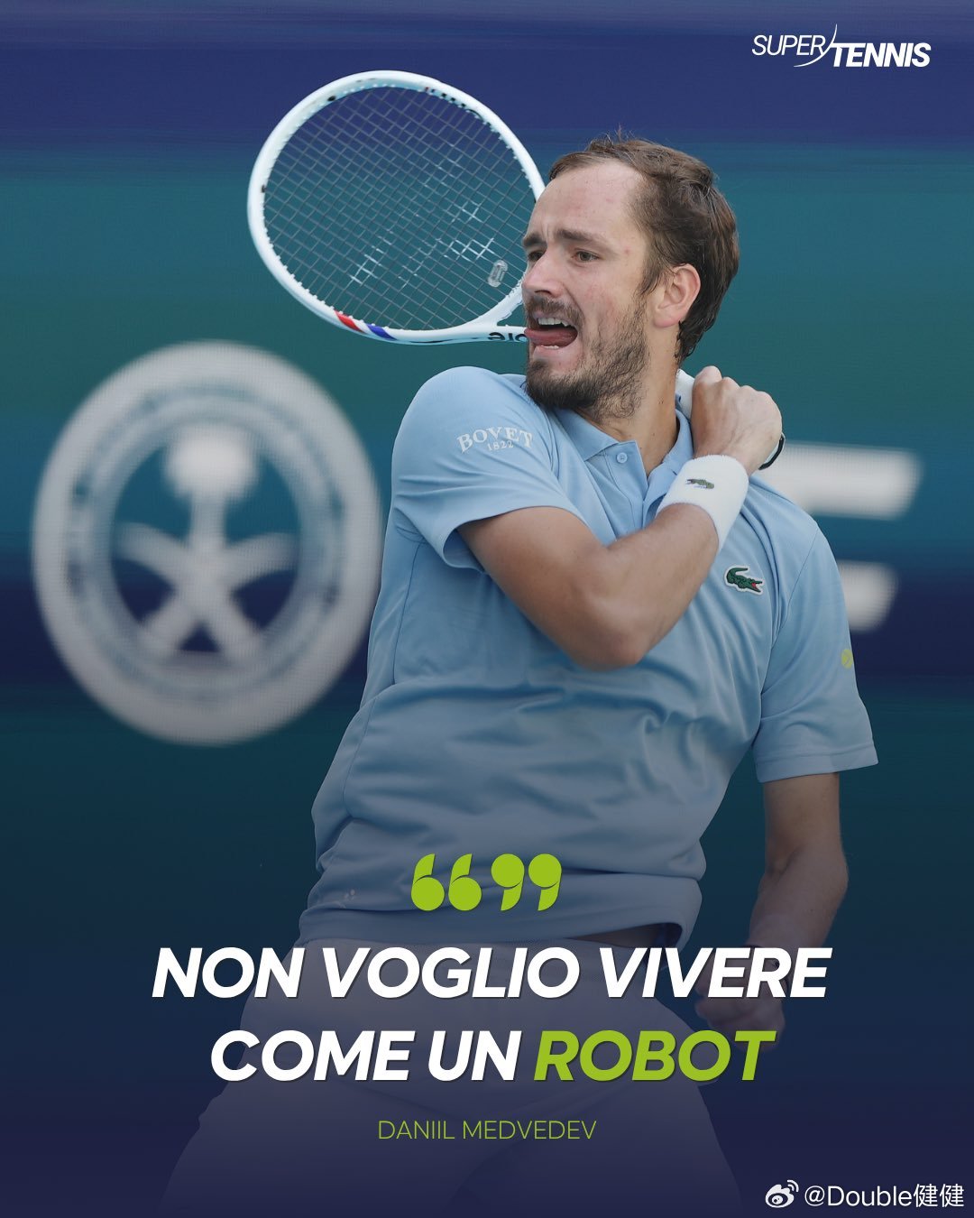 梅德韦杰夫谈及他对赛场的态度：“我在心理上感觉很新鲜，我知道如何管理疲劳。我总是