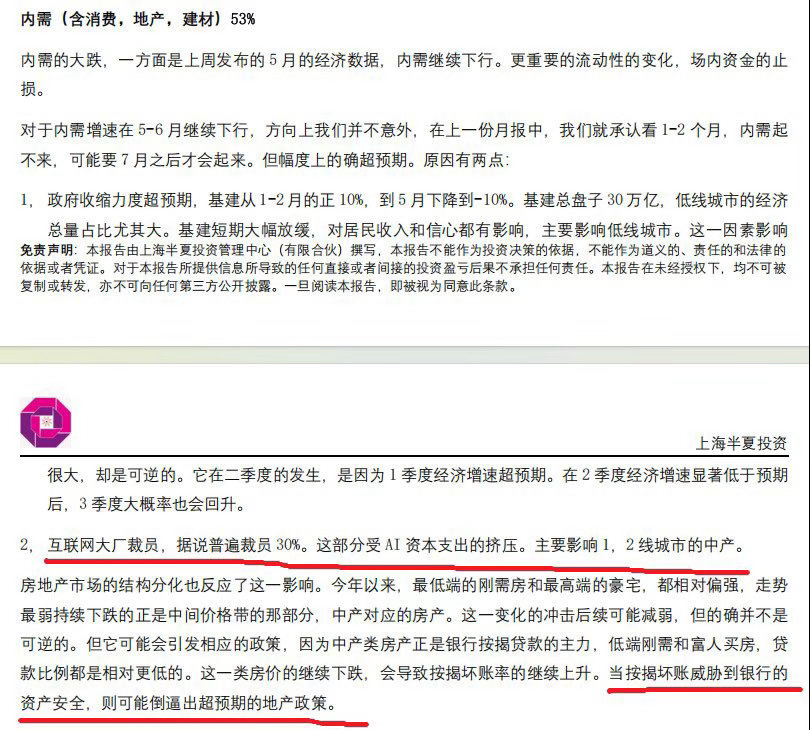 网红半夏的观点是正确的，重仓地产链，净值一周暴跌15%，观点超前的坏处就是我觉得