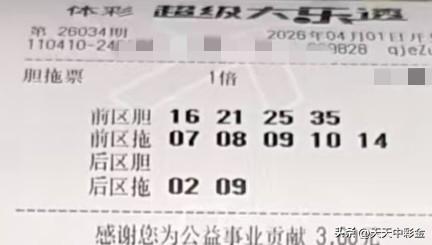 今日随手拍【晒票票】慢慢来，别让任何人打乱你的人生节奏。分享大乐透第26034期