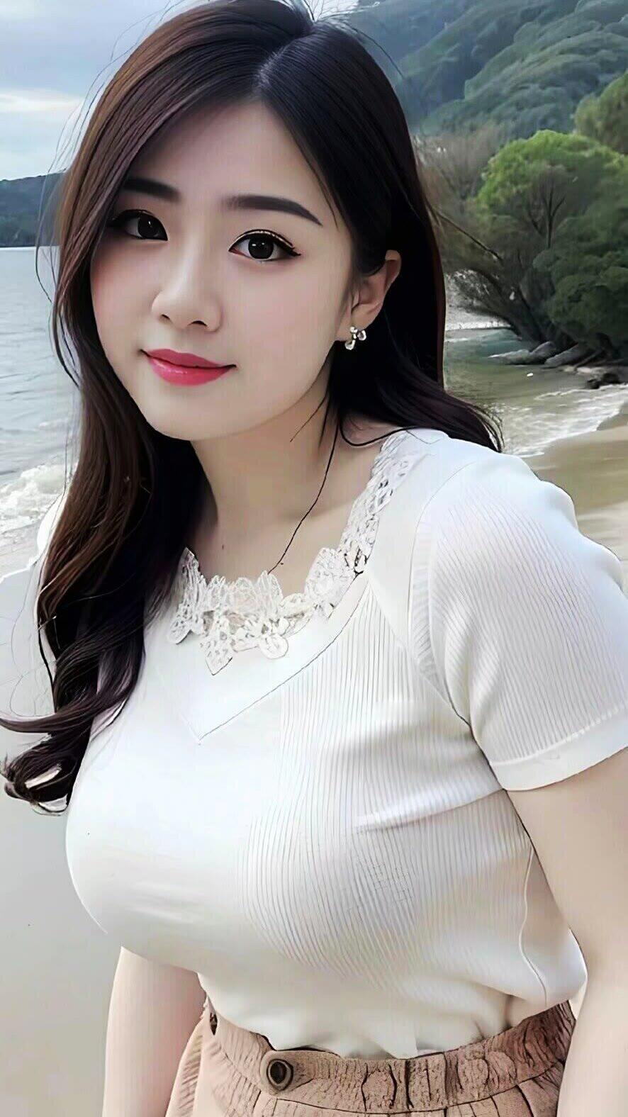 海边少女，清新自然，笑靥如花