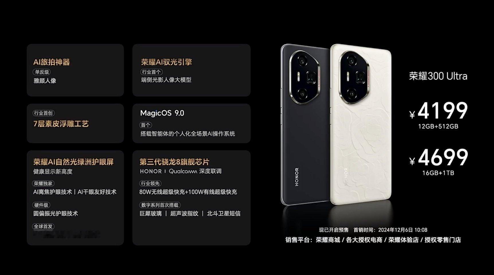 荣耀300系列价格终于官宣了！这回荣耀玩了个大的，直接三杯齐发，  最便宜的荣耀