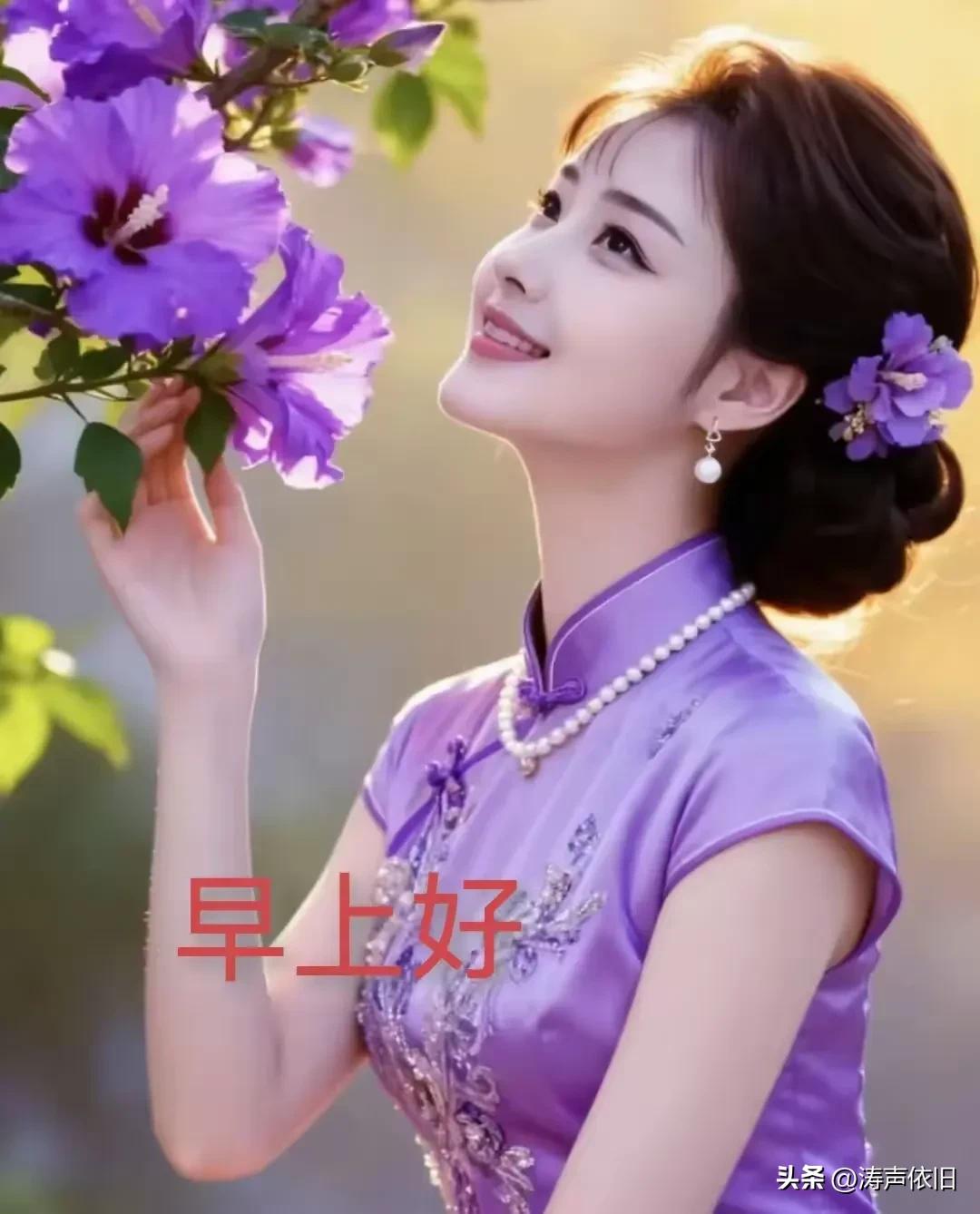 《鹧鸪天·秋晨寄友》

踏尽秋霞送暗香，
携来吉庆祝安康。
风随凉意添珍重，
晨