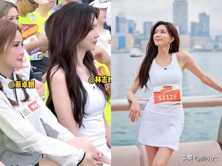 最近林志玲参加香港马拉松的照片在网上火了。
大家最惊讶的是什么？是她跟阿Sa同框