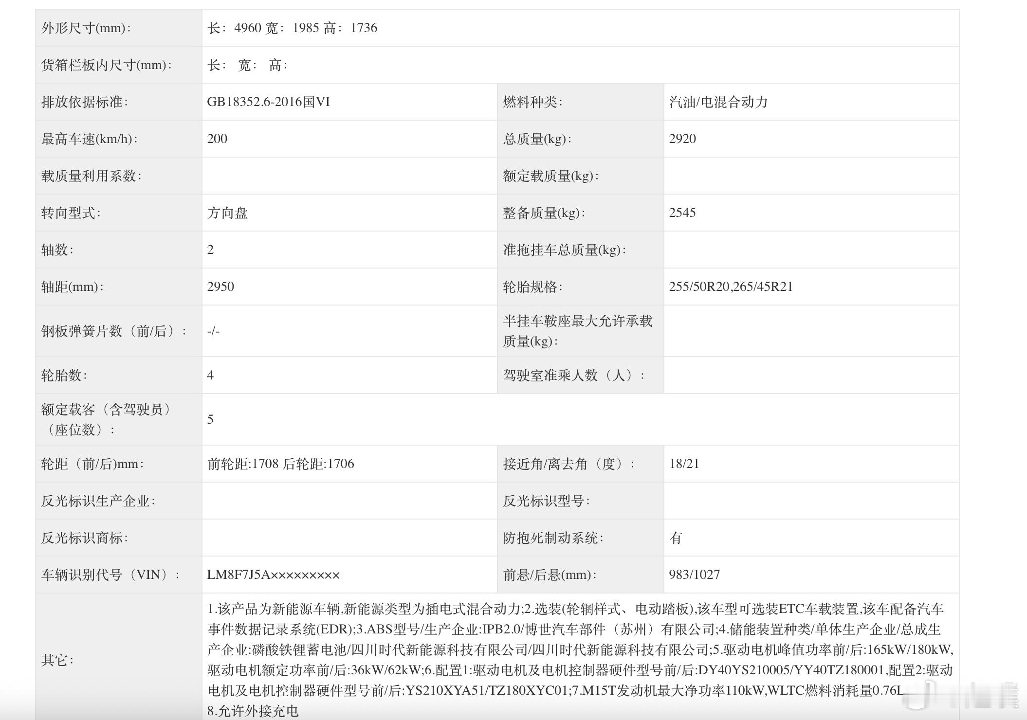问界M6登陆工信部，一共申报了4个版本，两个纯电两个增程。新车尺寸为4960×1