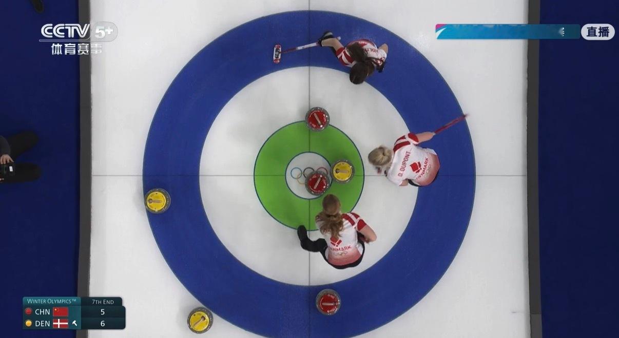 中国冰壶女队vs丹麦 中国队再偷1分！从1-6追到6-6！好样的柳荫：小眼神直了