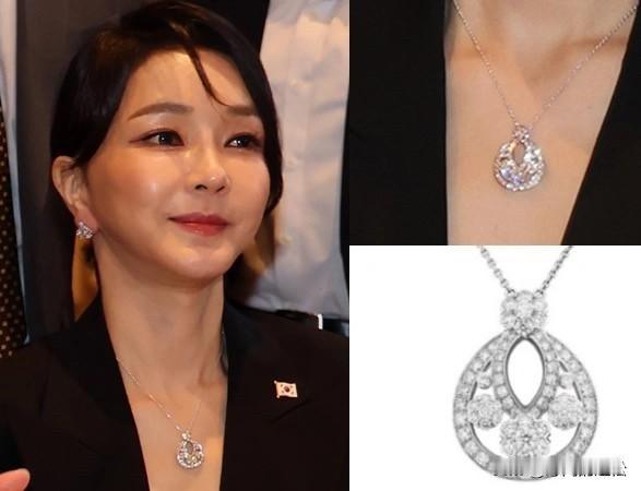 金建希价值6000万韩元项链被搜出，谎称是借的，后又改口称买的高仿假货！
韩国检