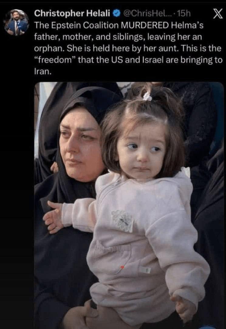 美国记者克里斯托弗·希拉利在去过伊朗的大不里士，见到了才18个月大的小女孩哈尔玛