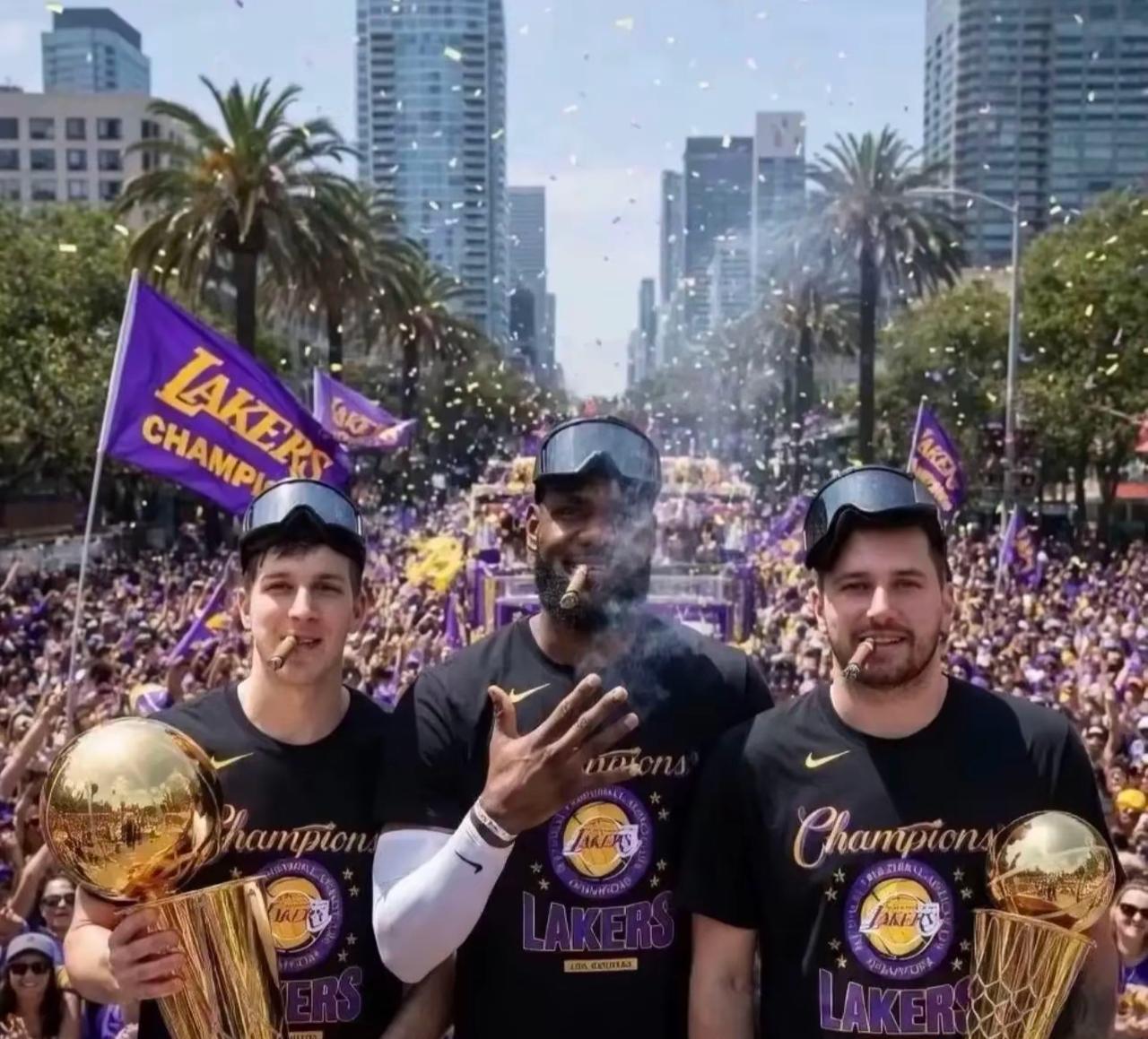 今年极具历史价值的结局是，湖人首轮4:2击败火箭，次轮在抢七大战中战胜雷霆，晋级