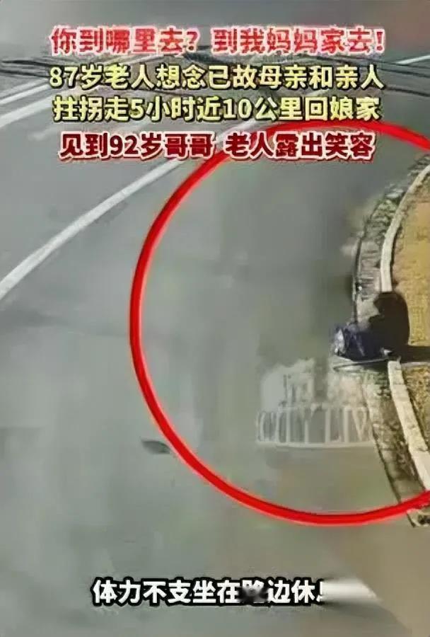 破防了！87岁奶奶凌晨出门

徒步10公里只为喊一声妈

江苏87岁曹奶奶瞒着家