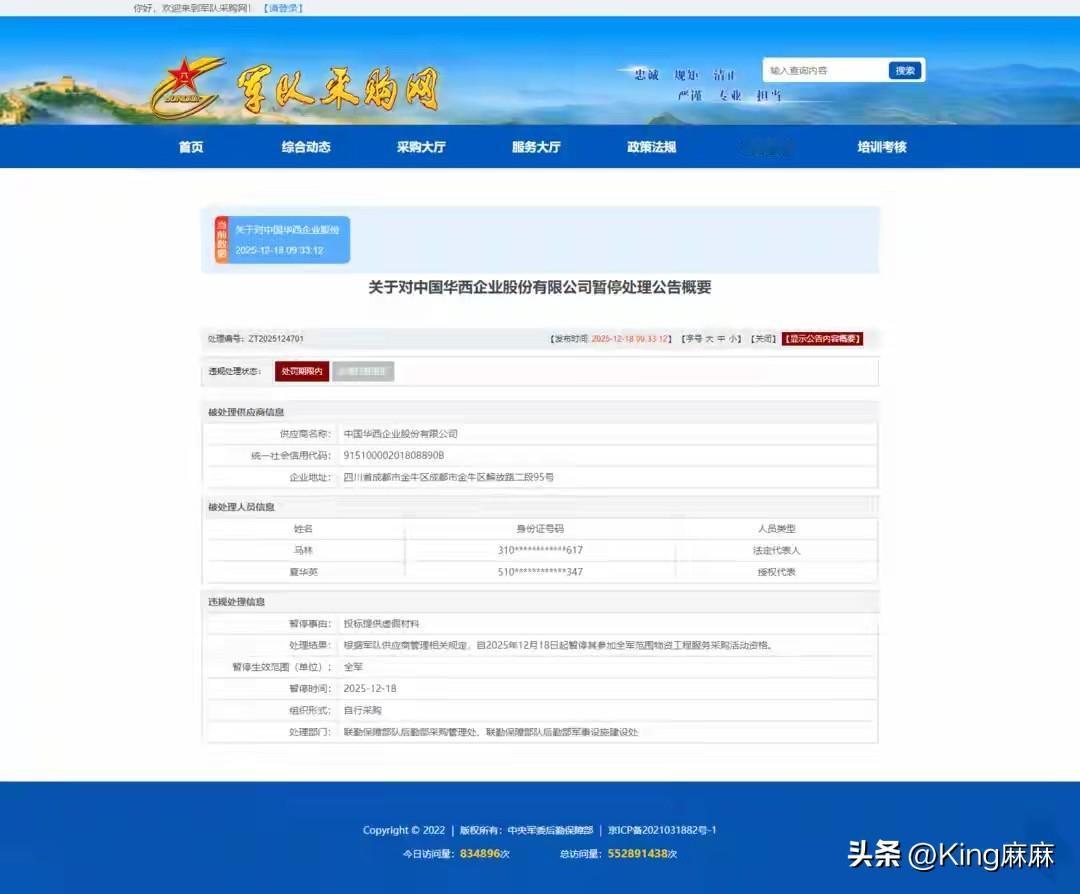 特意查了一下中国华西，真是不查不知道，一查吓一跳！

这可是一家四川知名的大型企
