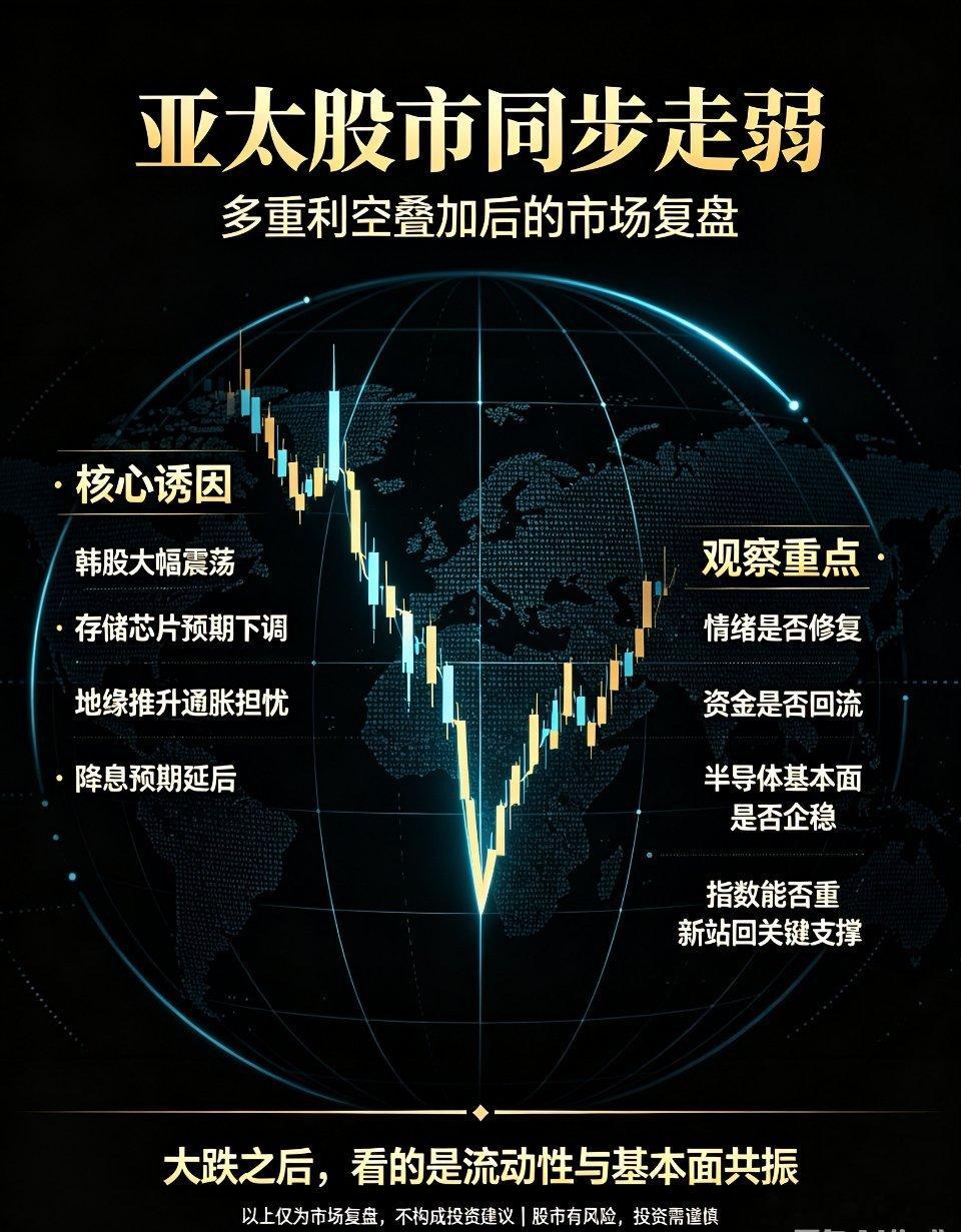 深度复盘：本周亚太股市集体走弱，多重利空共振引发全线调整本周亚洲各大主要资本市场