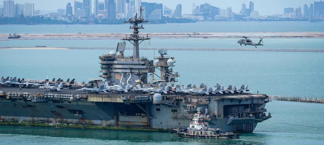 9月6日上午，美国海军“亚伯拉罕·林肯”号航母驶离泰国林查班港，结束为期五天的停