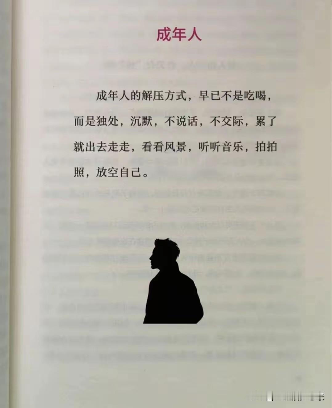 成年人的“留白”哲学
 
成年世界里，解压从不是肆意的吃喝狂欢，而是学会给生活“