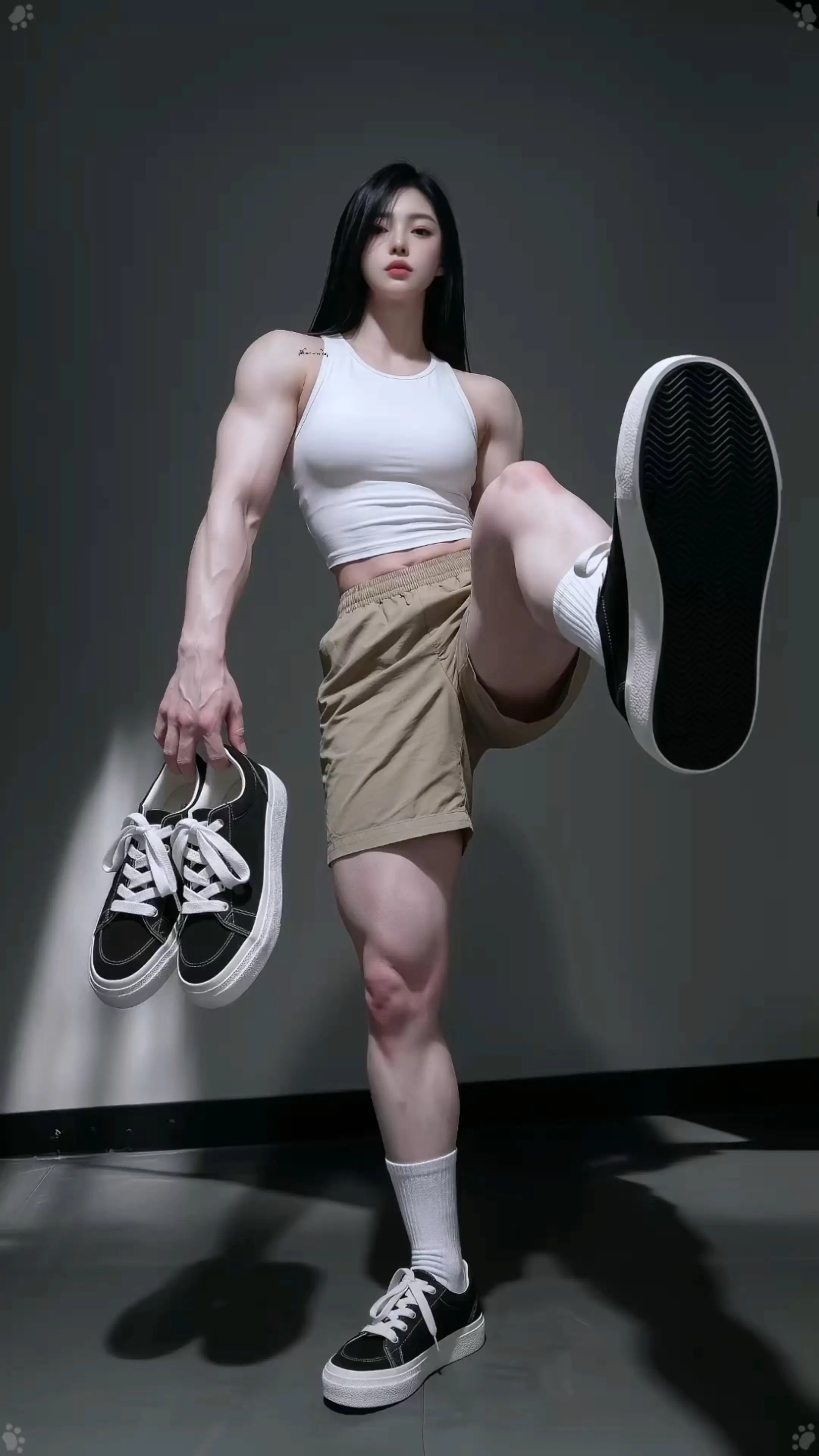 穿男鞋有多绝？双硬派厚底帆布鞋，气场拉满。