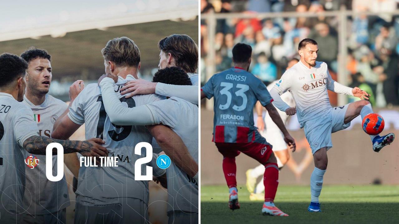 意甲：那不勒斯客场2-0击败克雷莫内塞，排名联赛第三位。
霍伊伦上半场便完成双响