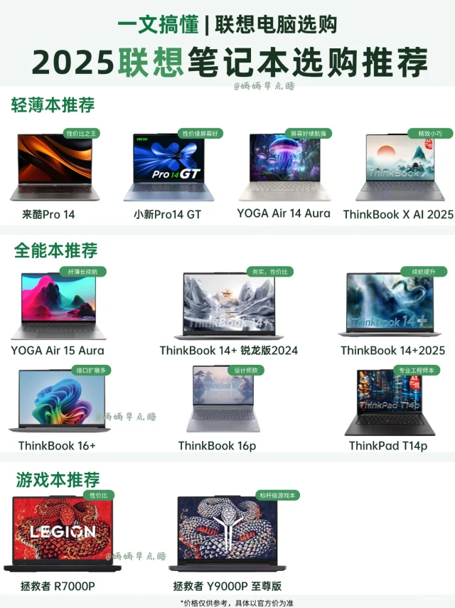 联想笔记本怎么选？最推荐购买的全在这里了