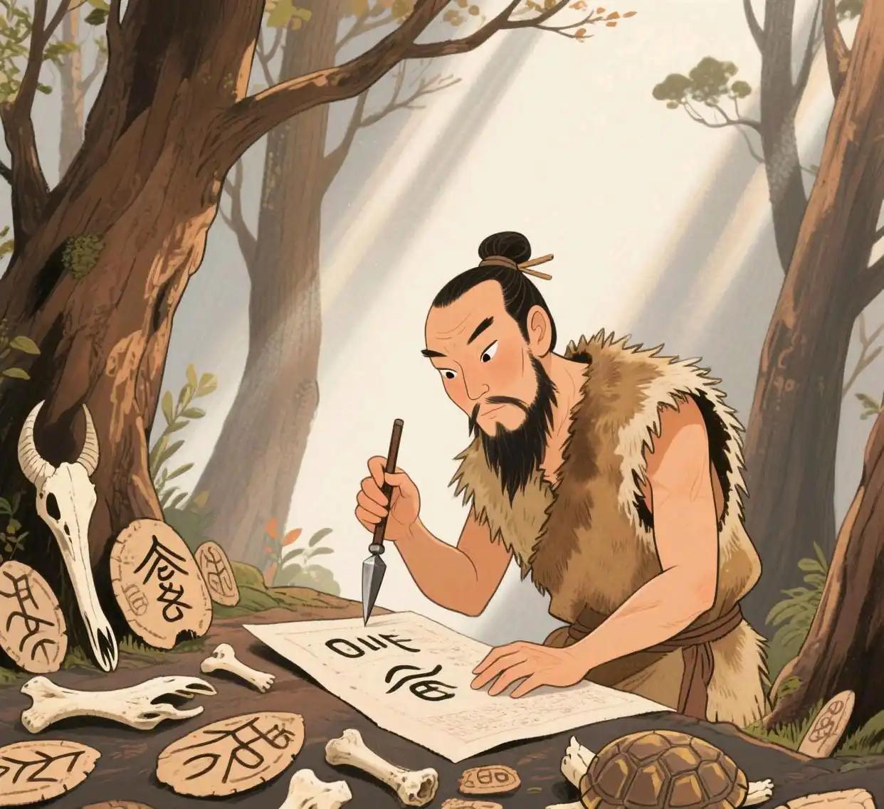 黄帝的史官把绳子扔了，那是一捆打满疙瘩的绳子，记着部落几十年的账。打猎多少头鹿，