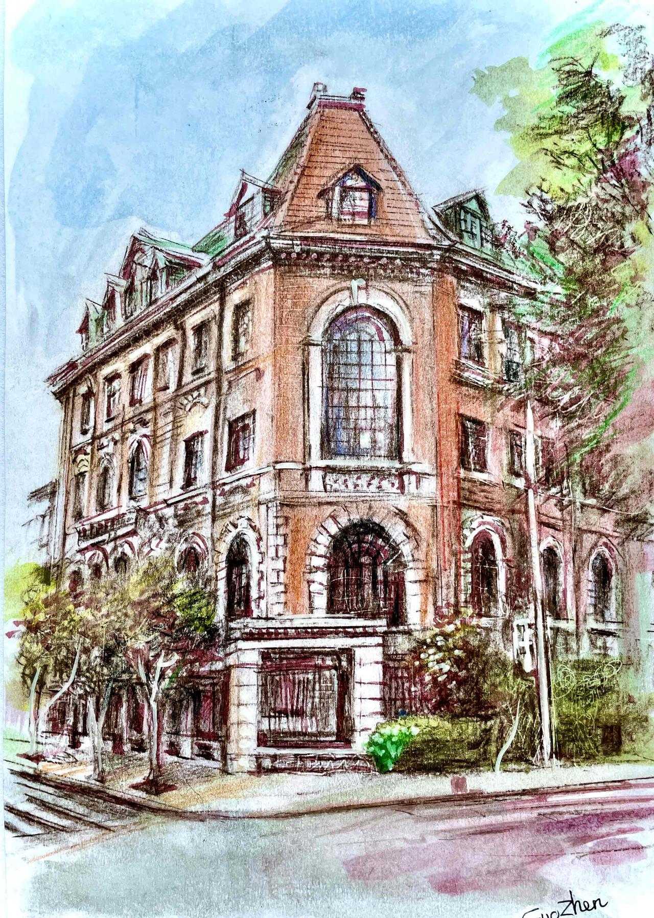 一、“红房子”得名於：医院主体建筑由邬达克设计，采用法国学院派古典主义风格，外墙