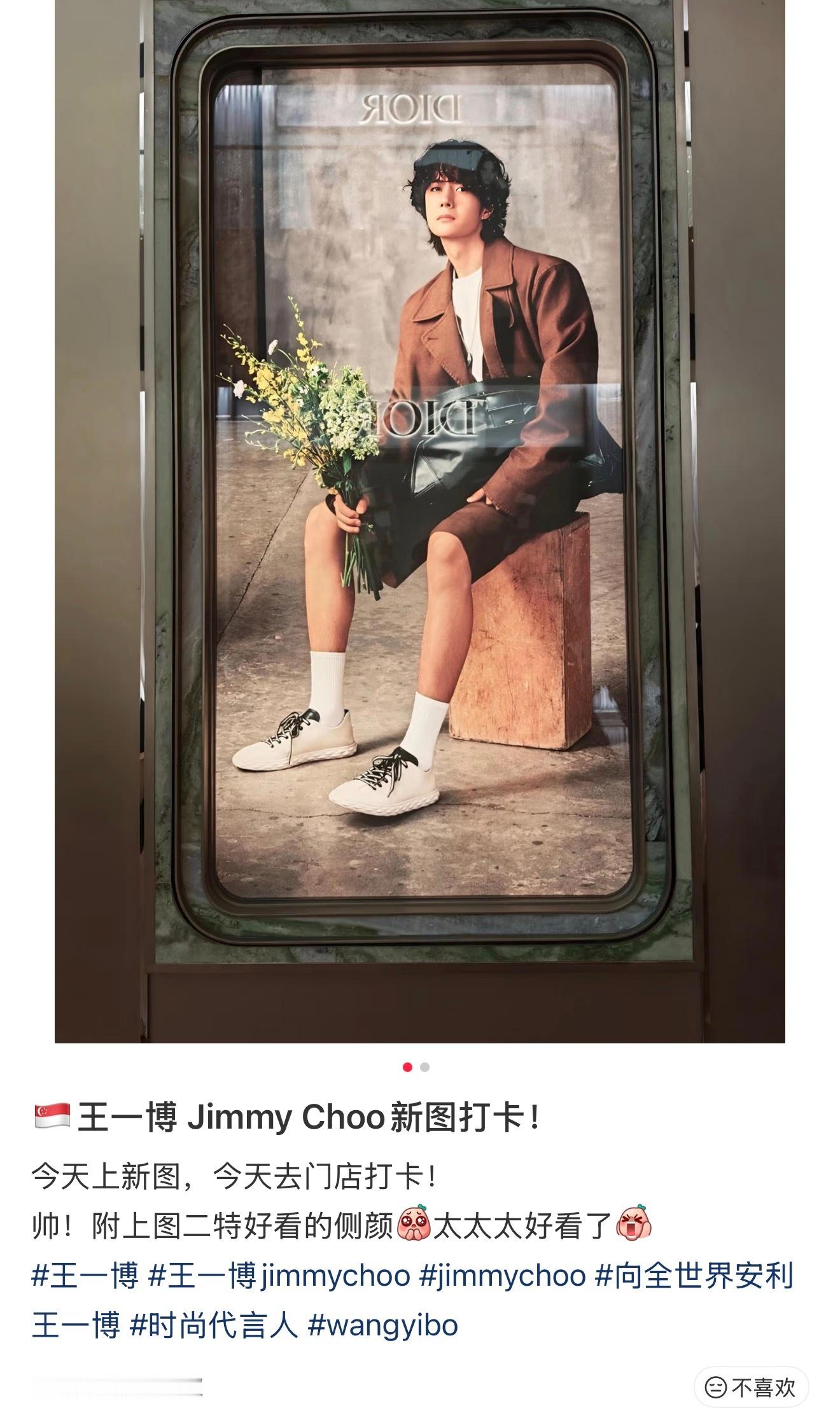 jimmychoo全球品牌代言人王一博 jimmychoo的全球地广铺得好快，新