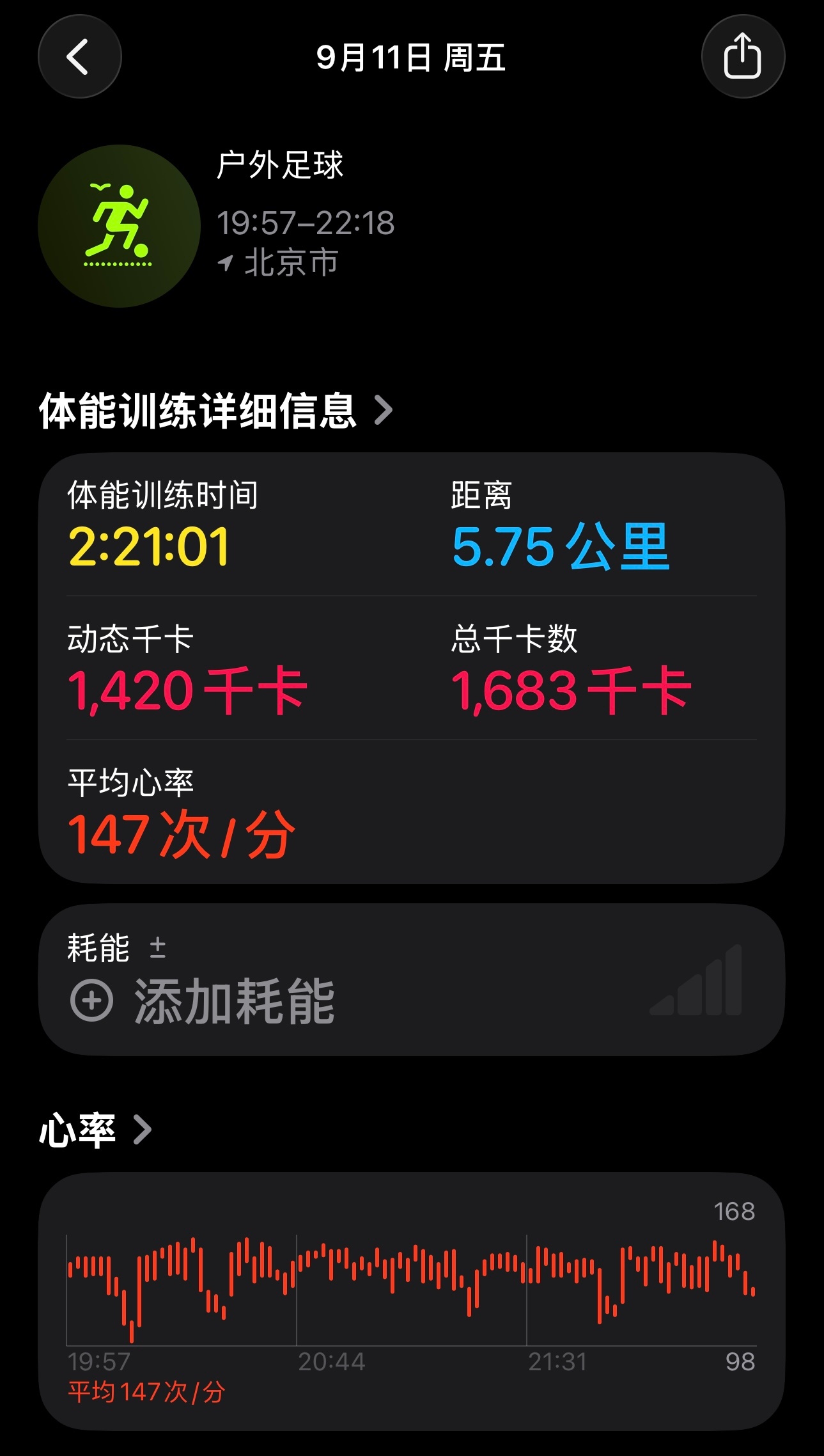 天气好 跑动距离都上来了5.7km李楠说道[超话]养生足球  ​​​