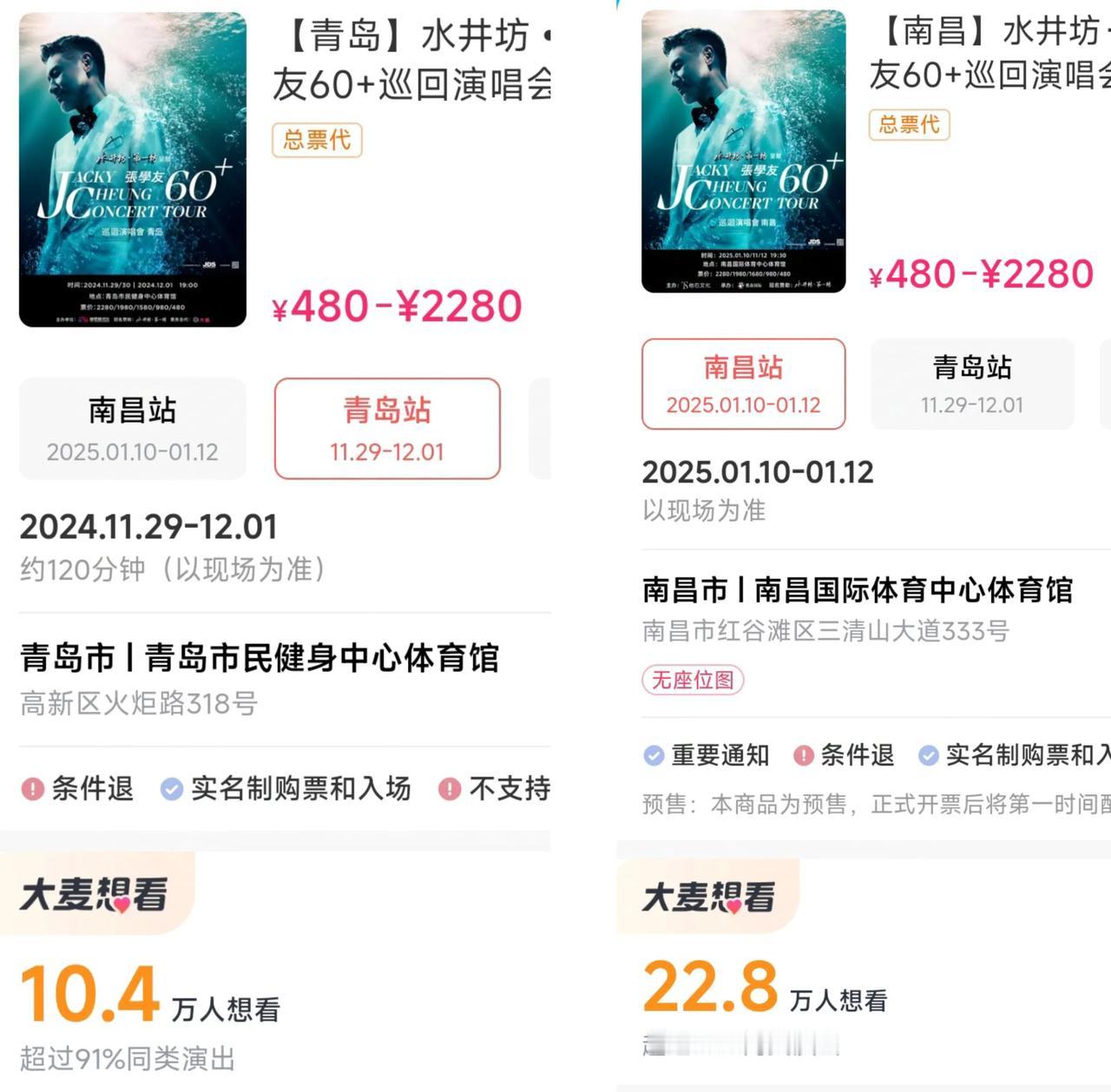 青岛人看演唱会的热情比大连好一些，不过跟南方省会城市比起来还是有很明显的差距。再