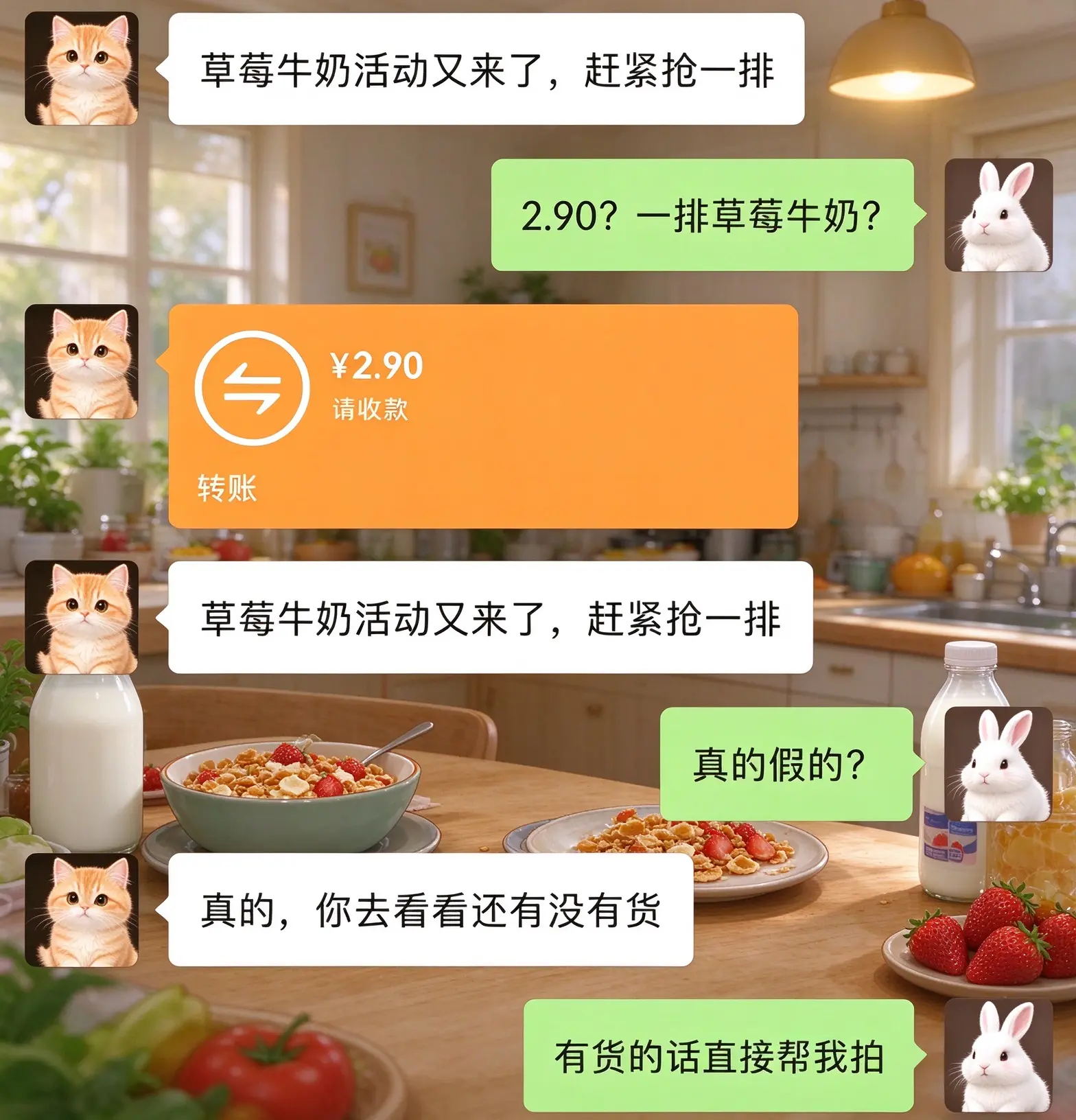 草莓牛奶