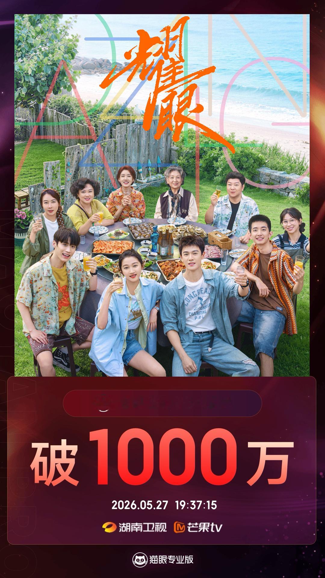 电视剧耀眼耀眼有效播放量破1000万    据猫眼专业版数据，  领衔主演电视剧