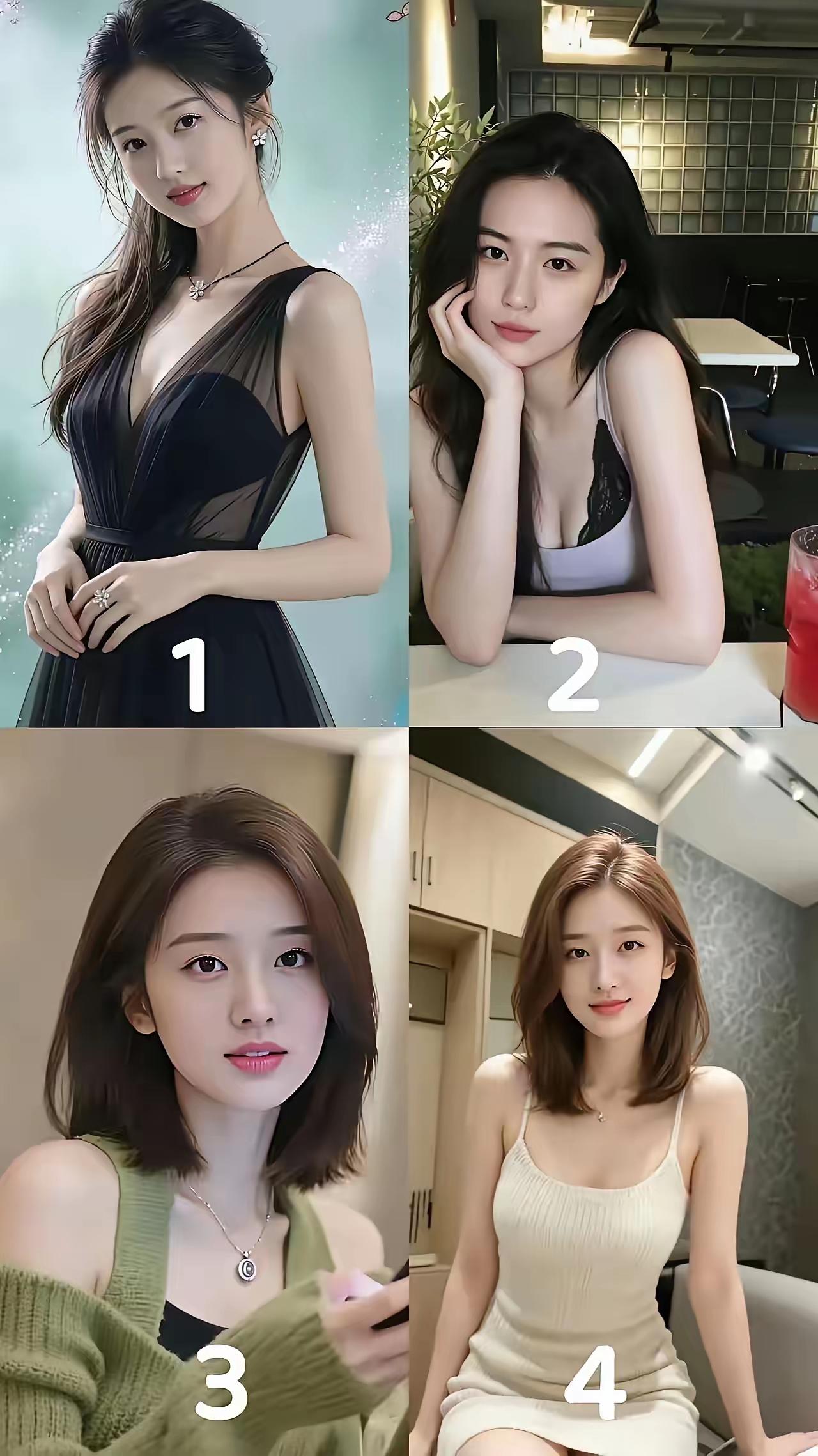 为了儿子和女儿有个理想的身高，你就选1号美女，想有个好颜值，那就选3号，要想温柔