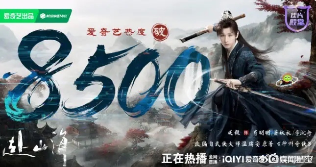成毅《赴山海》热度还不错腾讯热度破26000，爱奇艺破8500，双平台表现都不错