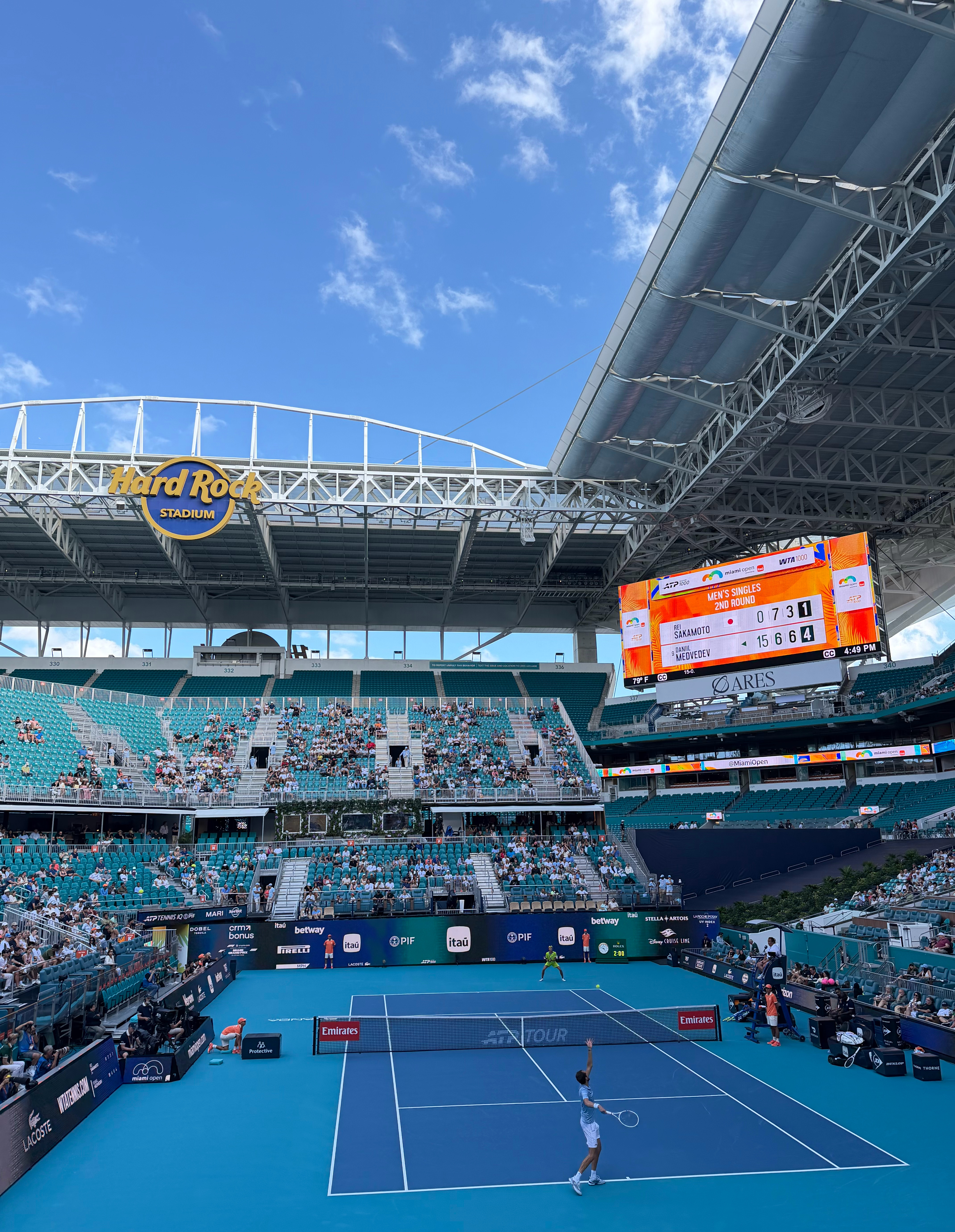 第一次走进迈阿密的中央球场，差不多也是本届赛事的最后一次了~ 