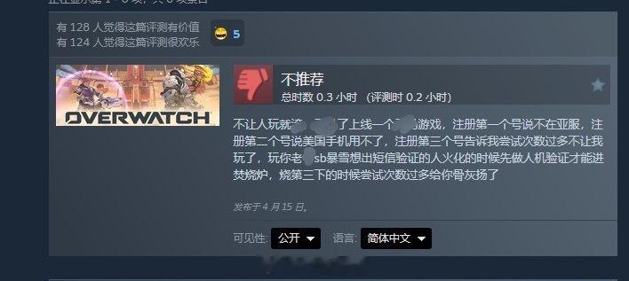 本人最火爆的一条steam评测： 