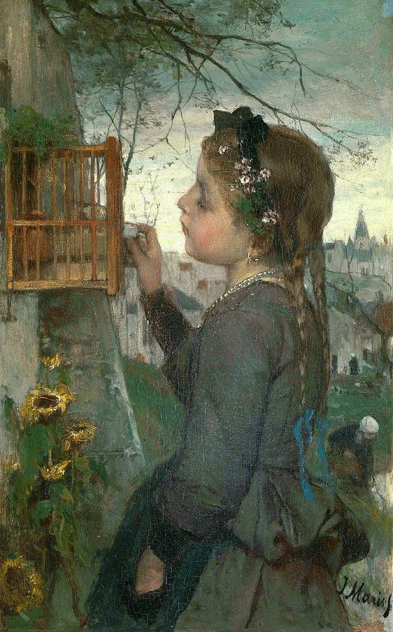 笼中鸟Jacob Maris (1837-1899) 