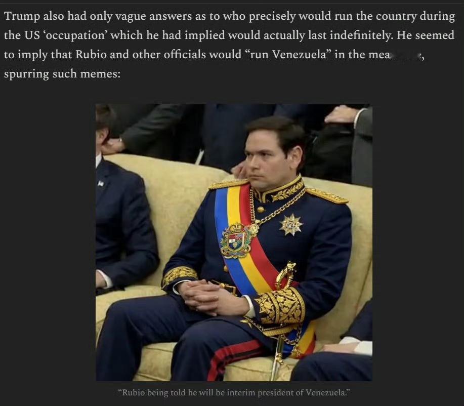 特朗普这是准备在委内瑞拉开设分号了吗？由于特朗普昨天暗示“马可如今掌管委内瑞拉”