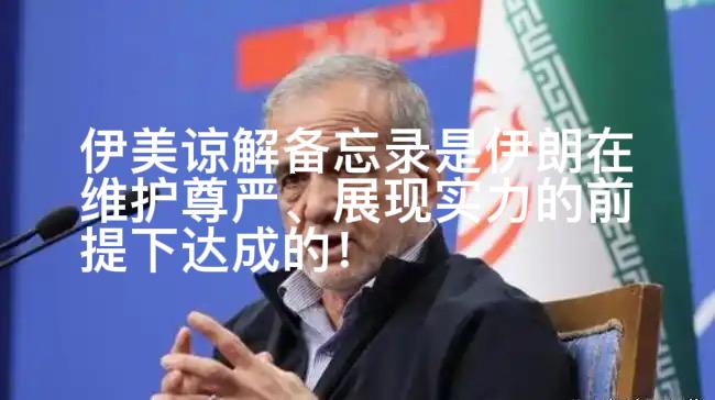 这何尝不是一种无奈的选择？8月16日伊朗总统佩泽希齐杨称“伊美谅解备忘录是伊朗在