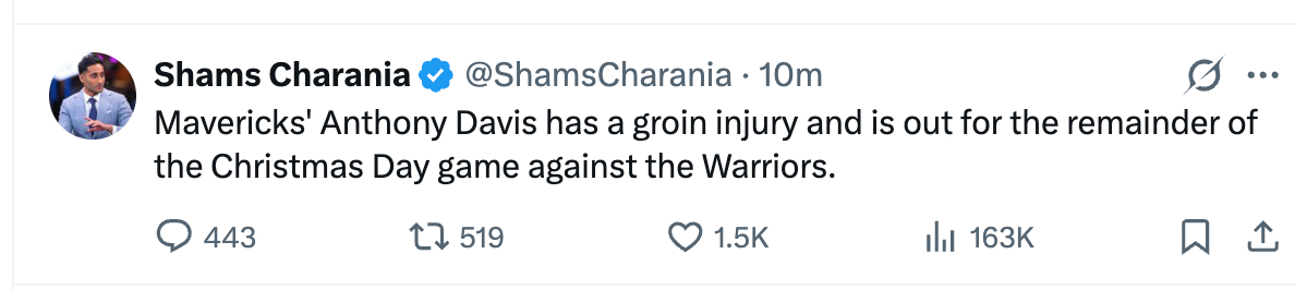 #浓眉叕伤了# 浓眉遭遇腹股沟伤病，出于安全考虑，退出比赛。离场前拿到3分3板1