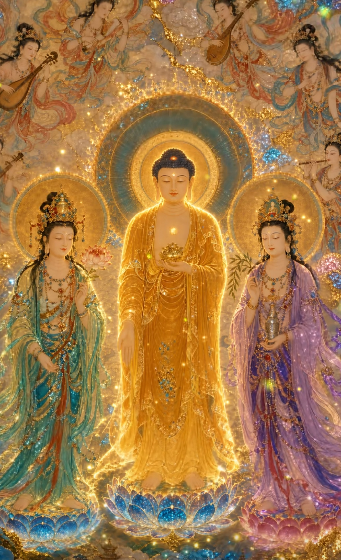 我奶奶说了遇到西方三圣一定要许愿心诚则灵🙏愿家人安康，万事和顺 ​​​