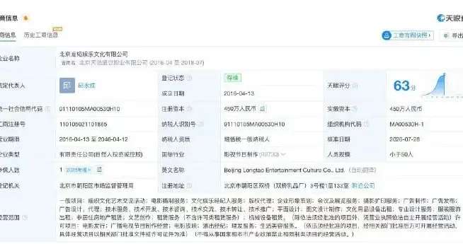 黄子韬公司龙韬娱乐被强执，执行标的约2040万元