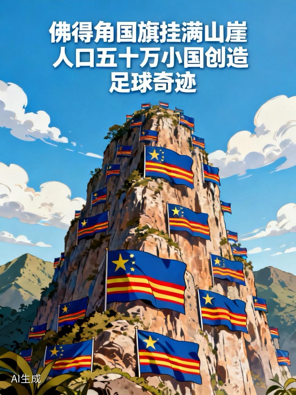 佛得角国旗挂满山崖，再次印证中国国足废物
佛得角国旗挂满山崖的壮观场景，狠狠打了