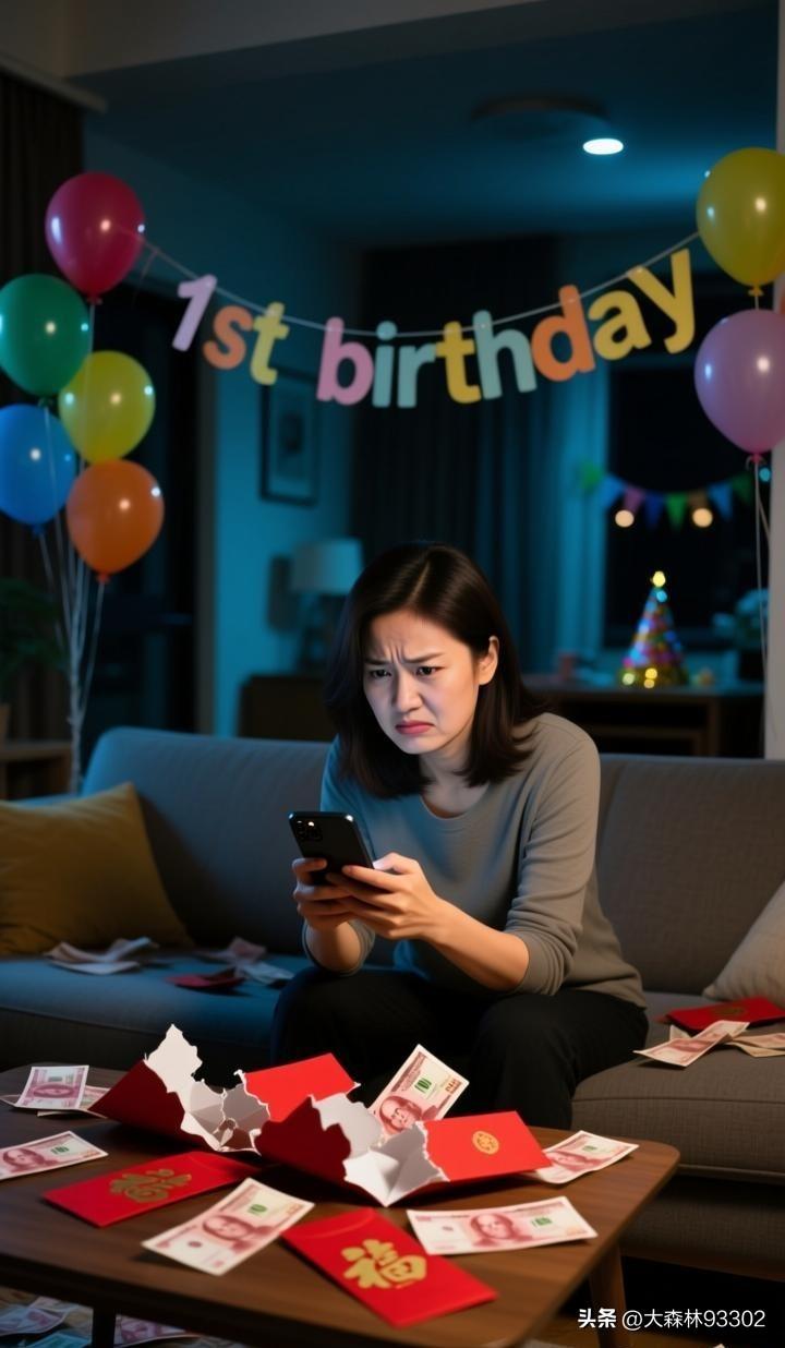 侄子过周岁，亲姑高高兴兴带着新衣和2000块红包上门。谁料嫂子当面拆开，脸瞬间拉