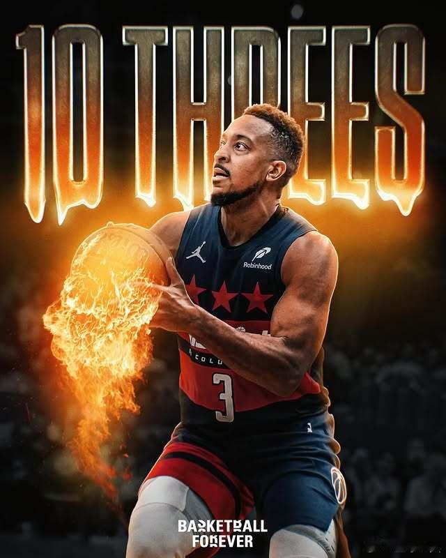 麦科勒姆25投17中，三分13中10，狂轰46分5篮板4助攻1抢断，率领奇才13