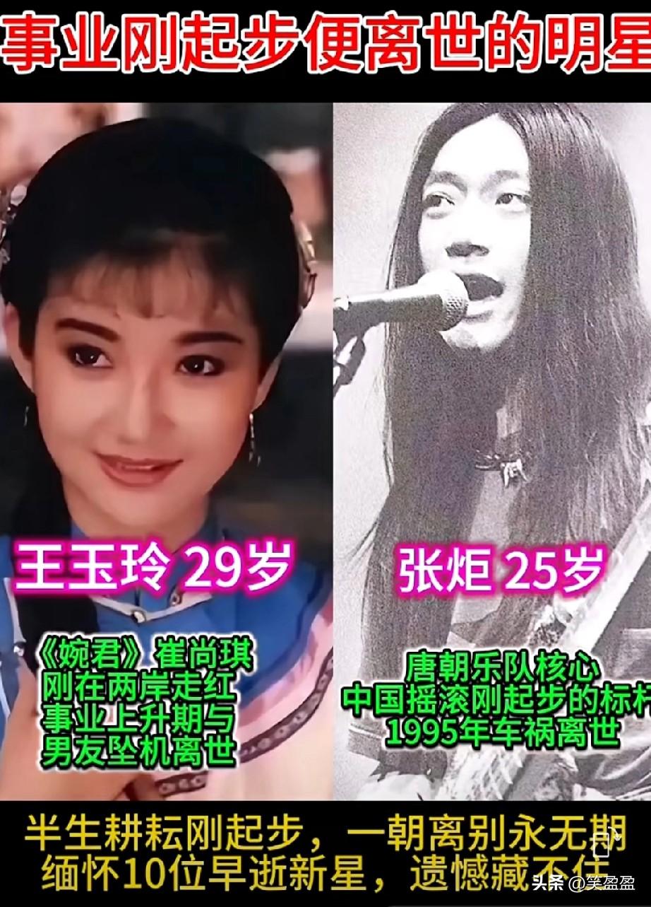 事业刚起步便离世的笔记。
这些新星刚崭露头角就陨落，
每一位都让人意难平。
哪一