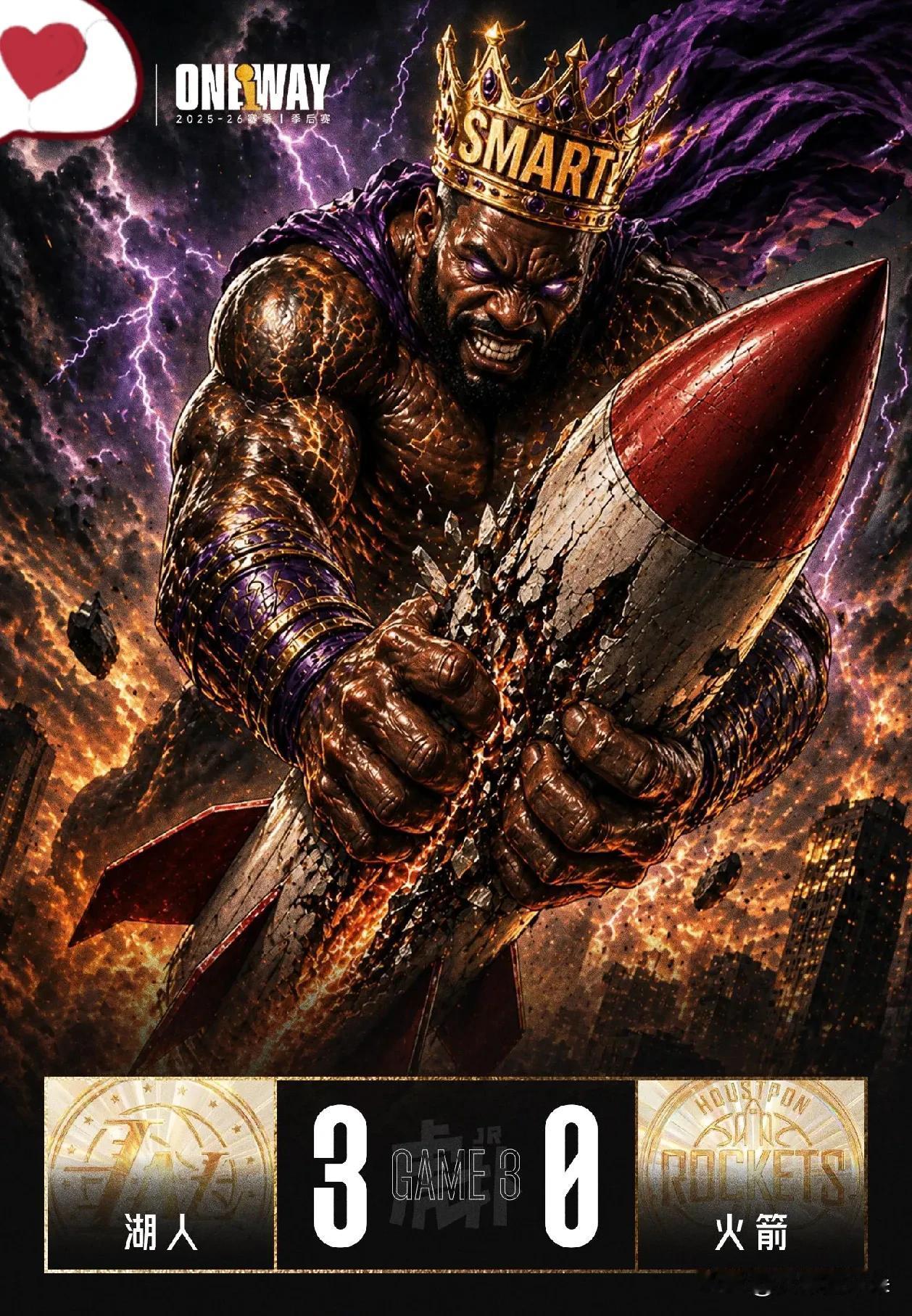 截止今天季后赛大比分情况：
1，湖人3:0火箭。我敢说没有一个人预测到了湖人会是