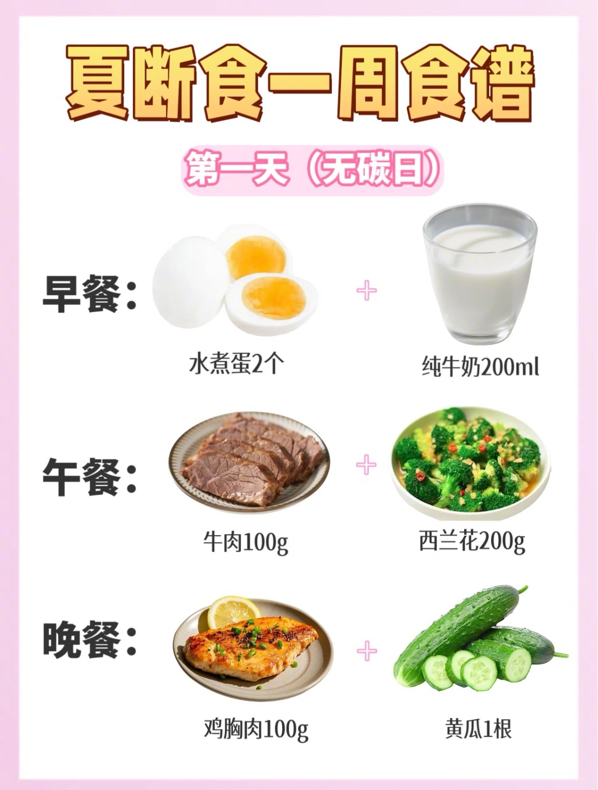 “夏断食一周食谱”分享一个巨快掉秤的食谱，跟着食谱吃14天实现穿衣自由，悄悄行动